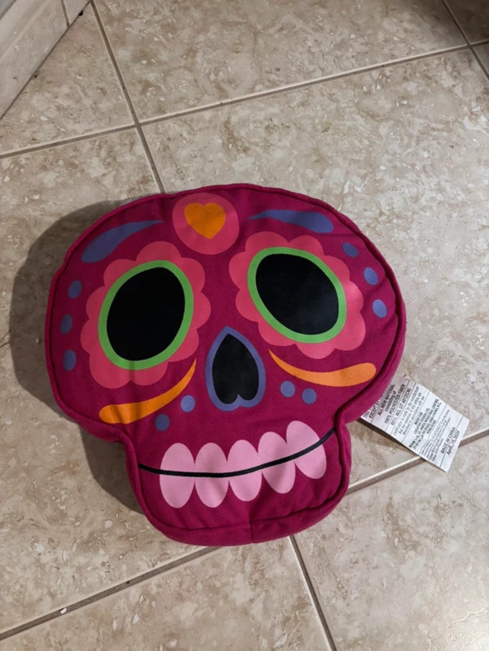 Colorful Sugar Skull Throw Pillow | Día de los Muertos Decor